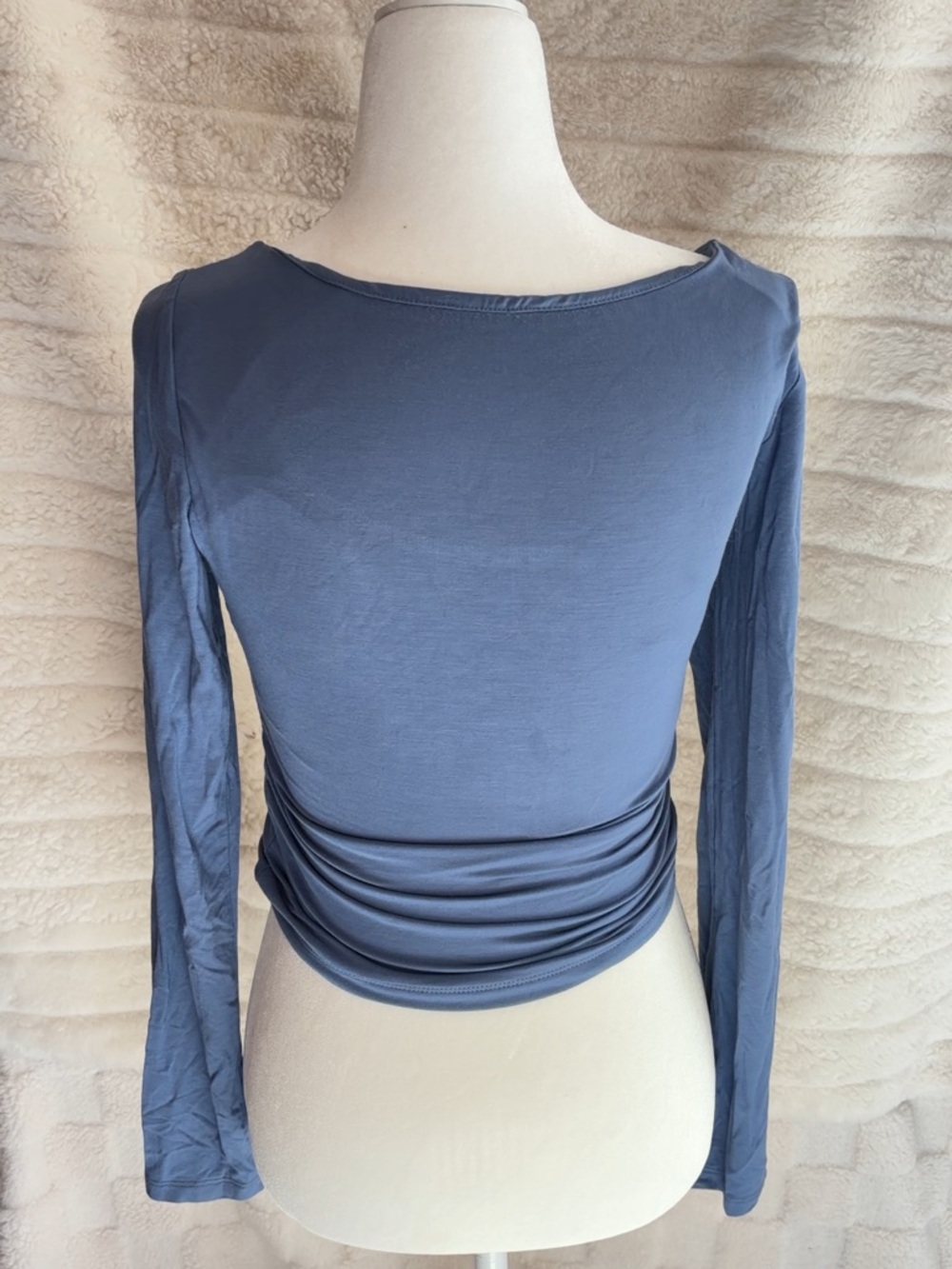 Women’s Long Sleeve Boatneck Top in Slate Blue